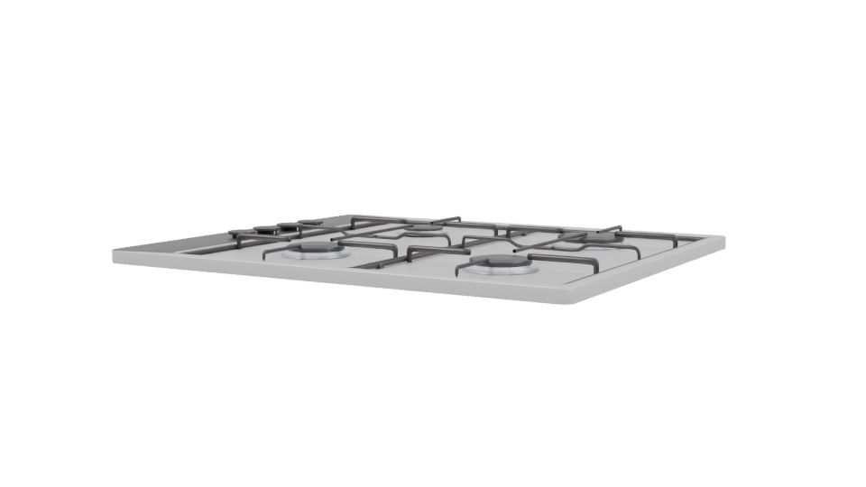 Sleek Gas Cooktop 3D Model - Professional 3D Model Render 3