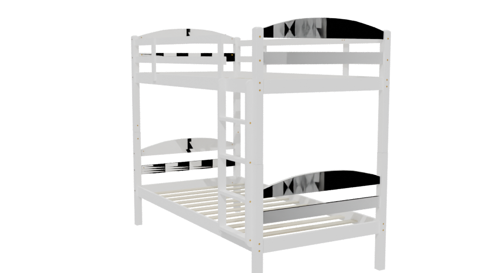 Stylish Two-Tiered Bunk Bed 3D - Professional 3D Model Render 13