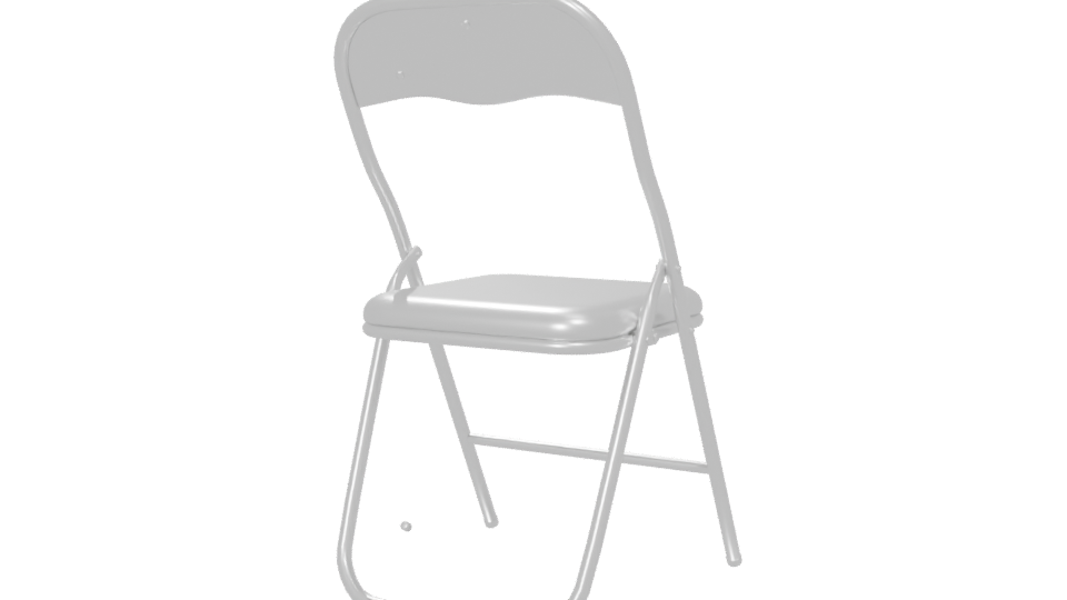 Folding Metal Chair 3D Model - Professional 3D Model Render 6