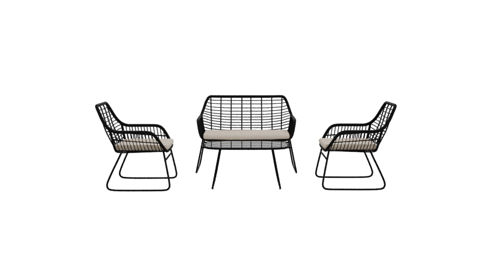 Stylish Outdoor Seating Set 3D - Professional 3D Model Render 11