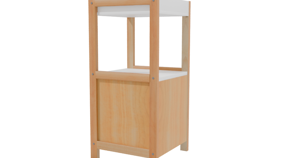 Minimalist Two-Drawer Nightstand 3D - Professional 3D Model Render 3