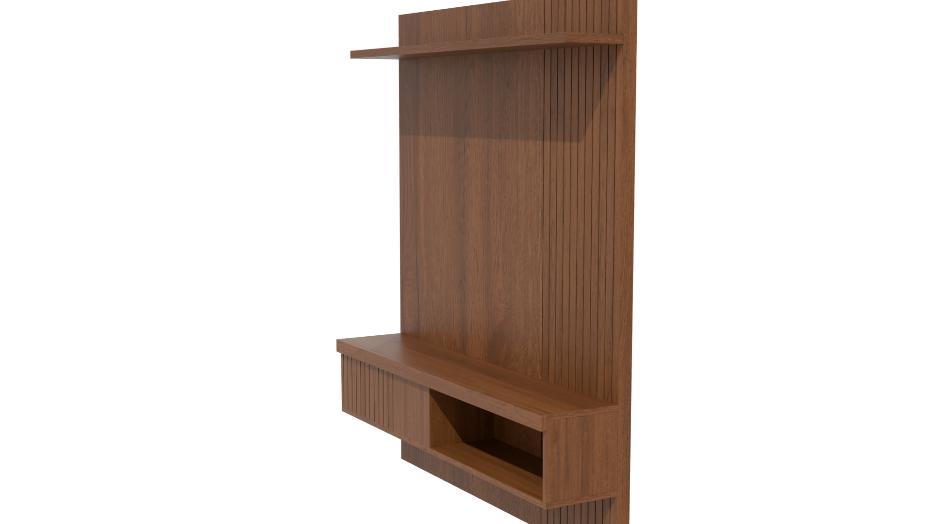 Stylish Wooden Wall-Mounted Storage Unit 3D Model - Professional 3D Model Render 5