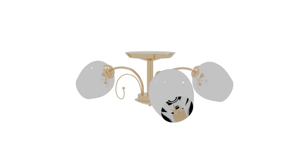 Valencia Three-Light Ceiling Lamp 3D - Professional 3D Model Render 9