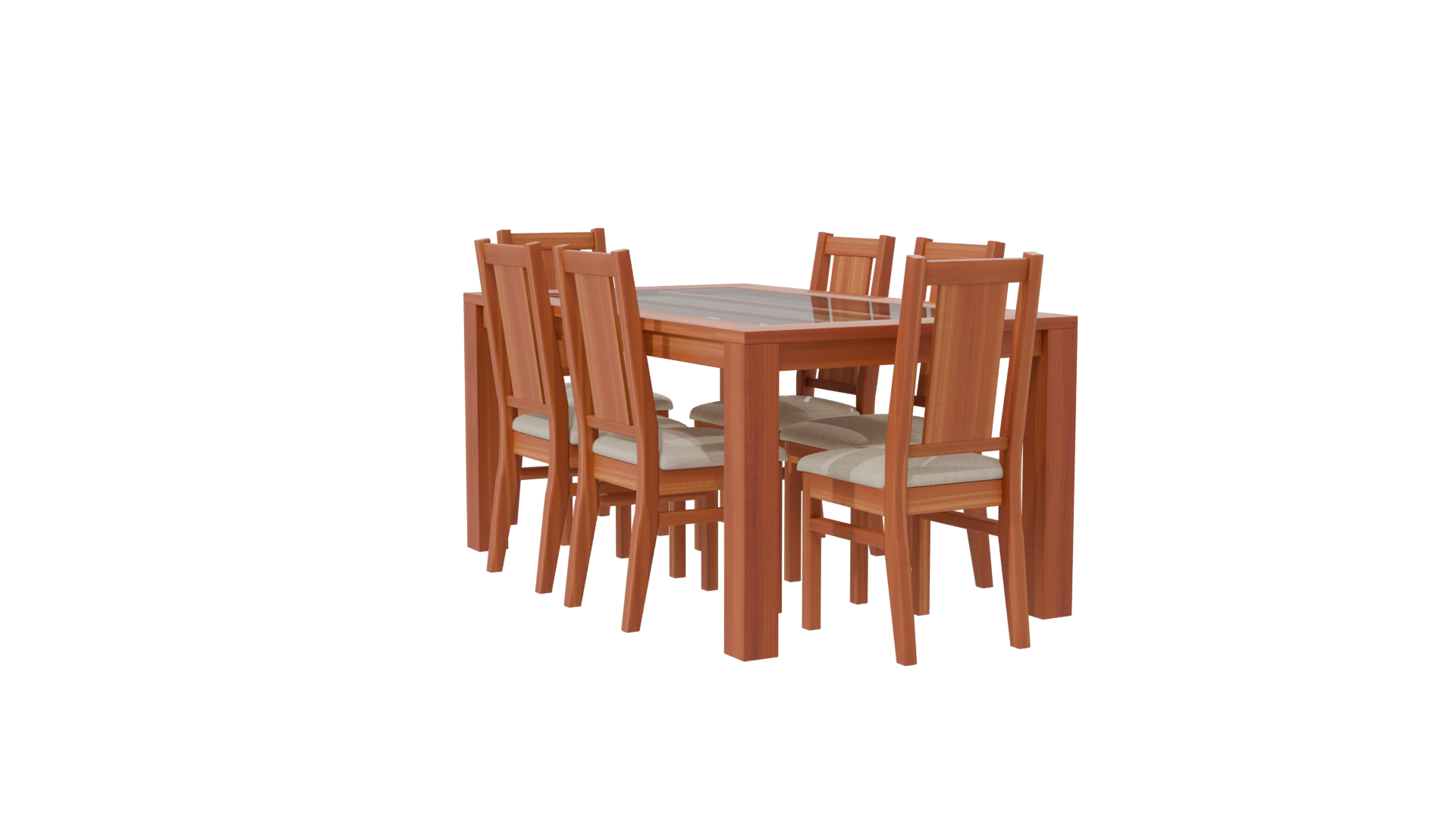 Elegant Wooden Dining Set 3D - Professional 3D Model Render 16