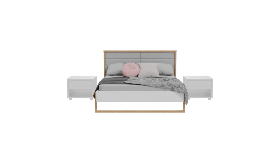 Stylish Modern Bed Set 3D Model - Professional 3D Model Render 11