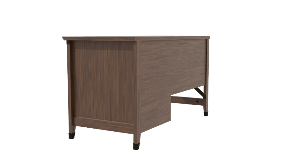Elegant Wooden Office Desk 3D - Professional 3D Model Render 3