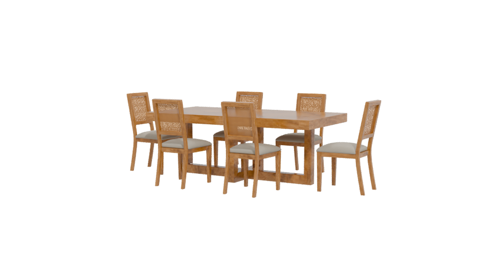 Elegant Wooden Dining Set 3D - Professional 3D Model Render 12