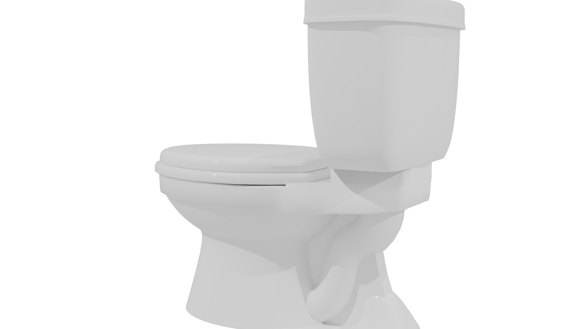 Stylish White Ceramic Toilet 3D Model - Professional 3D Model Render 3