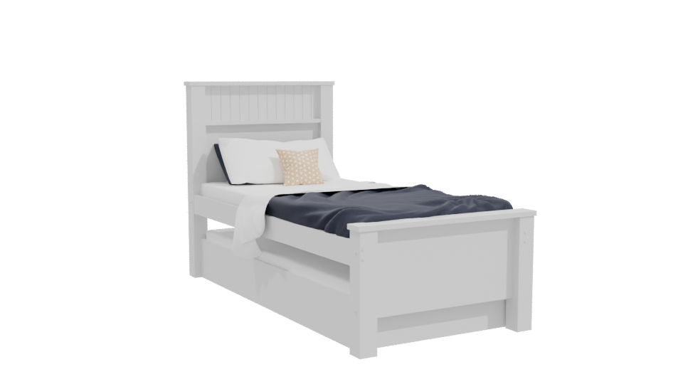 Stylish Minimalist Twin Bed Model - Professional 3D Model Render 10