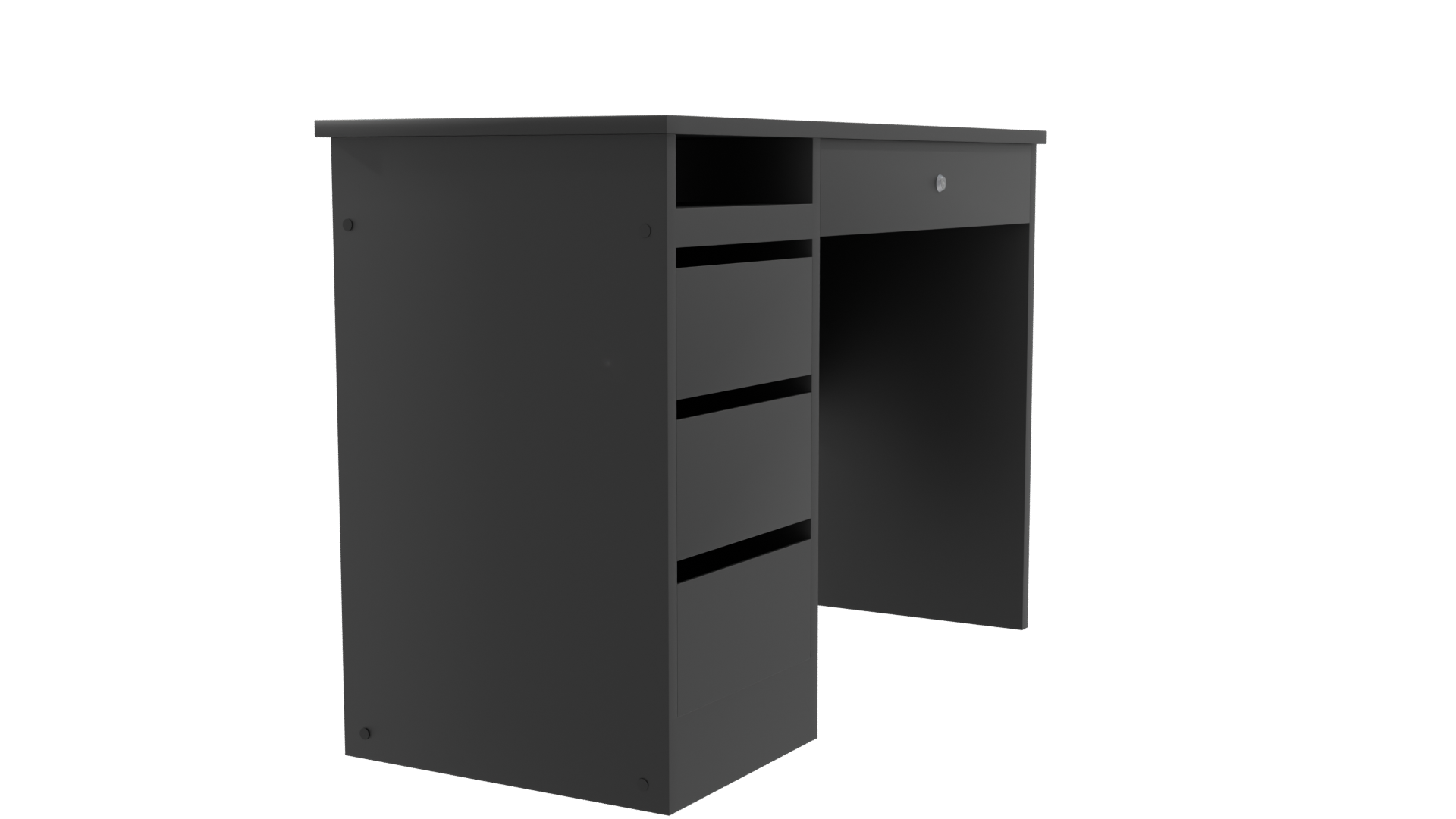 Stylish Black Writing Desk 3D - Professional 3D Model Render 9