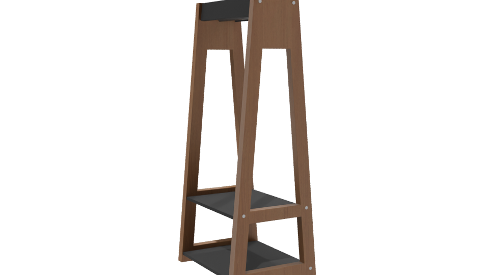Minimalist Wooden Shelf Unit 3D - Professional 3D Model Render 13