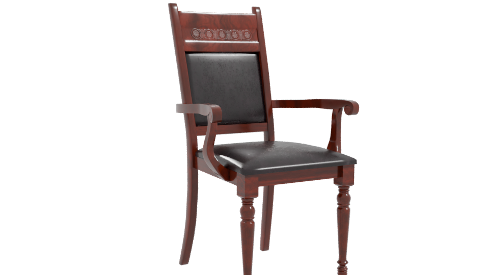 Elegant Vintage Wooden Armchair 3D - Professional 3D Model Render 10