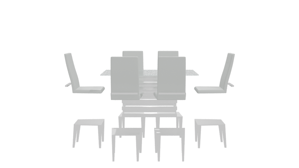 Contemporary Glass Dining Set - Professional 3D Model Render 11