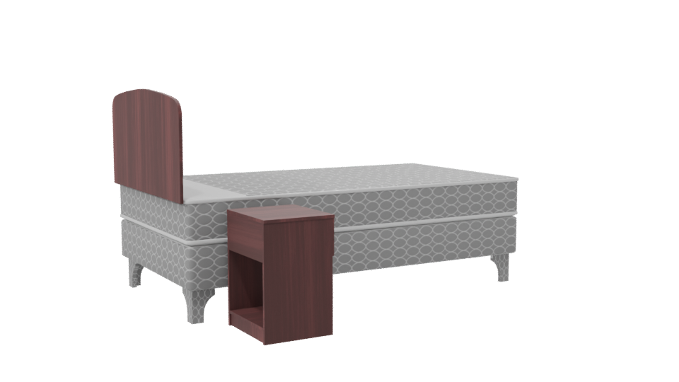 Stylish Single Bed Model 3D - Professional 3D Model Render 7