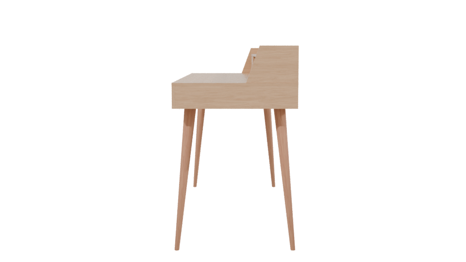 Minimalist Wooden Office Desk 3D Model - Professional 3D Model Render 2