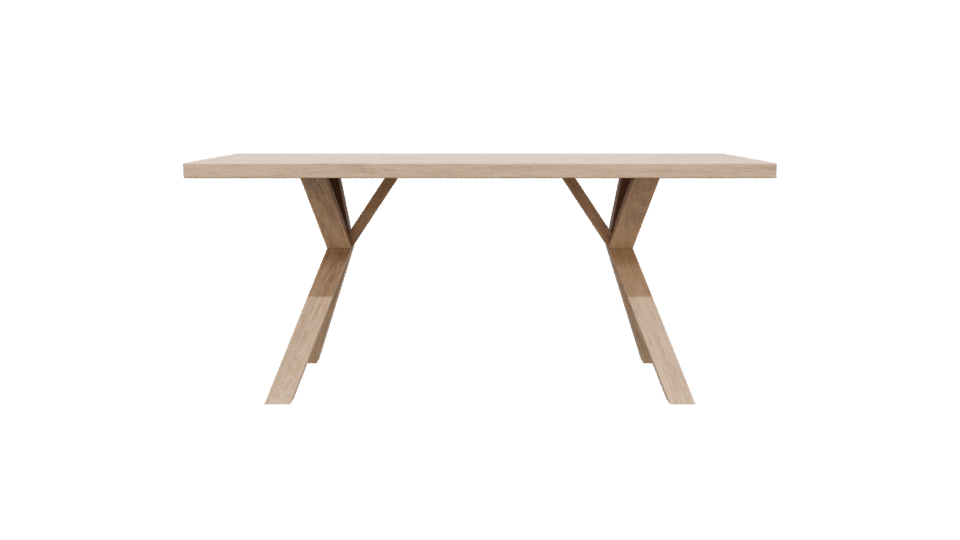Minimalist Wooden Dining Table Model - Professional 3D Model Render 11
