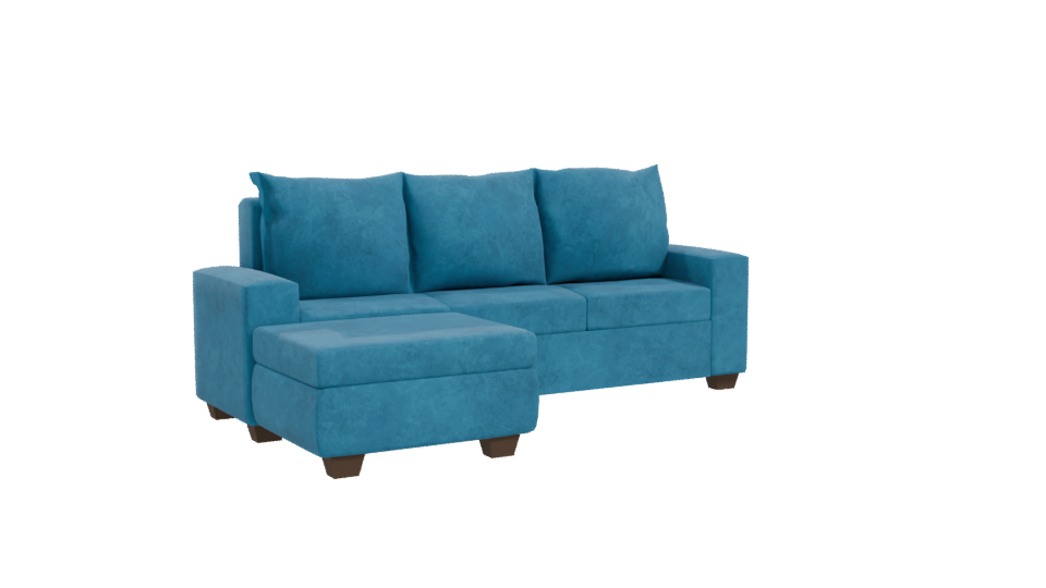 Stylish Blue Sofa 3D Model - Professional 3D Model Render 10