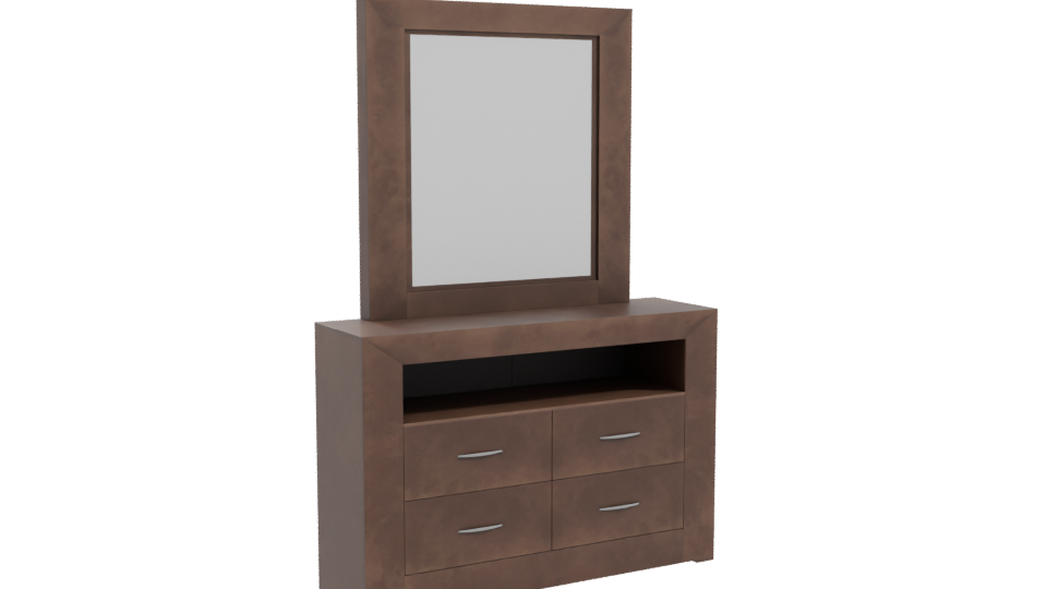 Modern Wood Vanity with Mirror 3D Model - Professional 3D Model Render 10