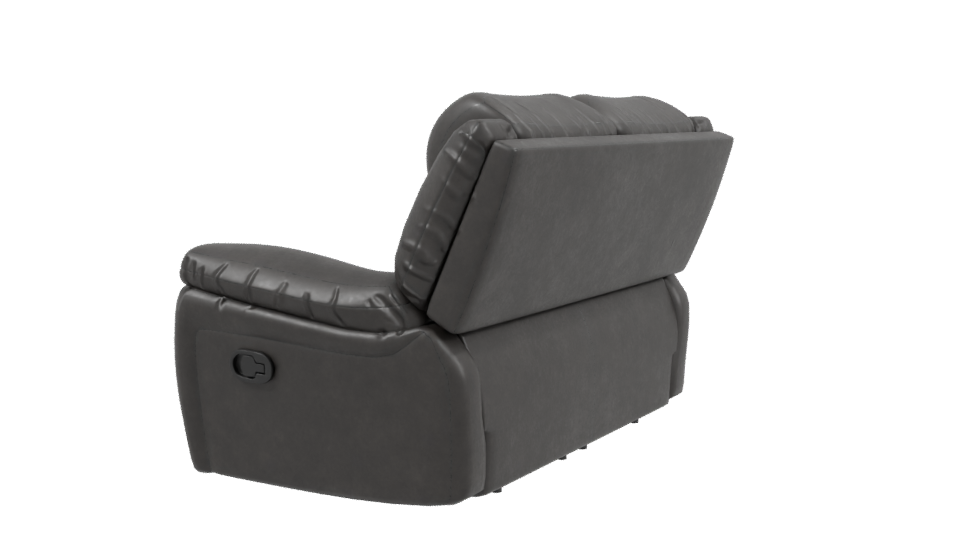 Stylish Black Reclining Couch Model - Professional 3D Model Render 3