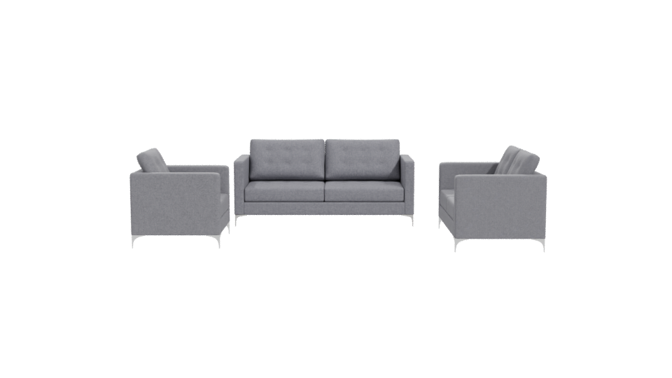 Stylish Grey Sofa Set 3D Model - Professional 3D Model Render 11
