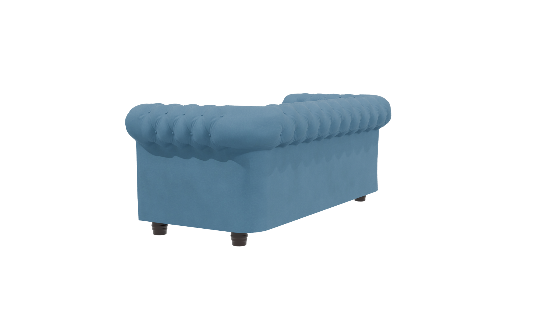 Elegant Blue Upholstered Sofa 3D - Professional 3D Model Render 3