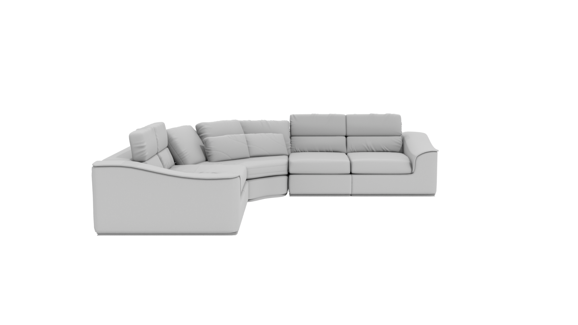 Stylish Curved Modern Sofa 3D Model - Professional 3D Model Render 11