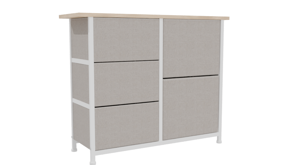 Contemporary Fabric Storage Cabinet 3D Model - Professional 3D Model Render 4