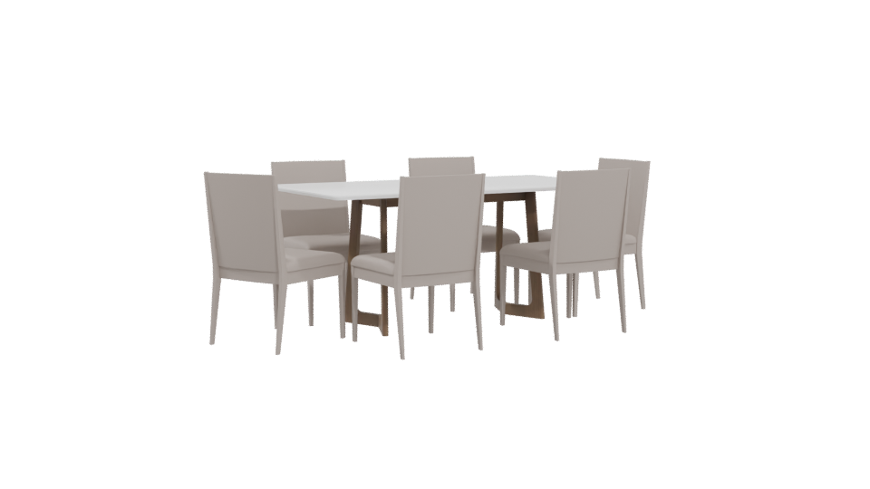 Stylish Wooden Dining Set 3D - Professional 3D Model Render 4