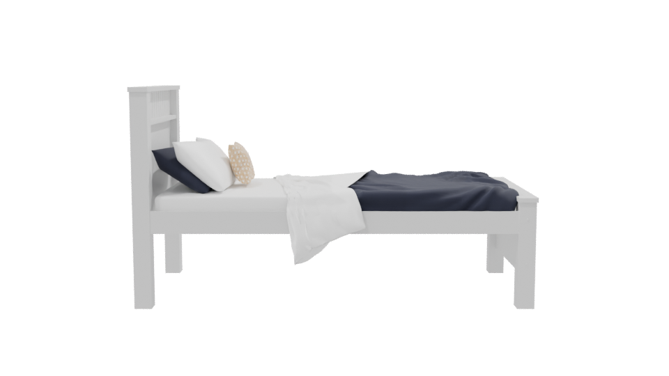 Stylish Single Bed Model 3D - Professional 3D Model Render 8