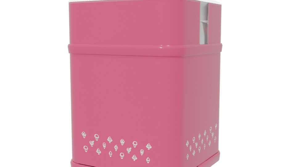 Stylish Pink Mini Fridge 3D - Professional 3D Model Render 6
