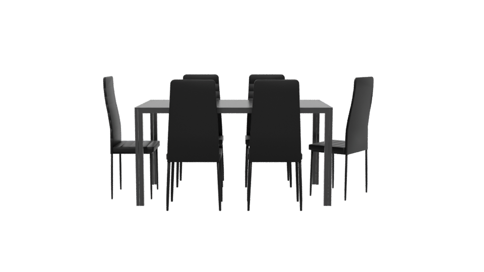 Sleek Modern Dining Table with Chairs 3D Model - Professional 3D Model Render 5