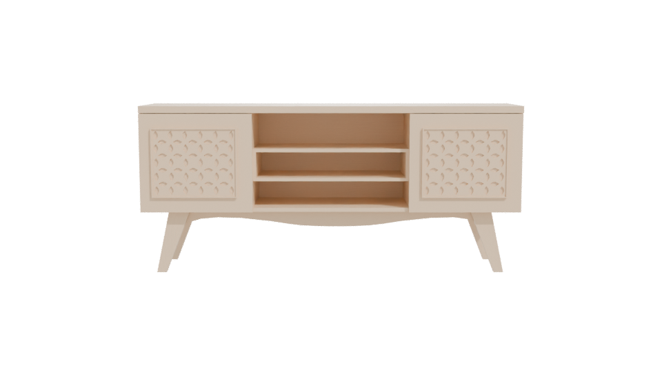 Elegant Wooden TV Stand 3D - Professional 3D Model Render 11