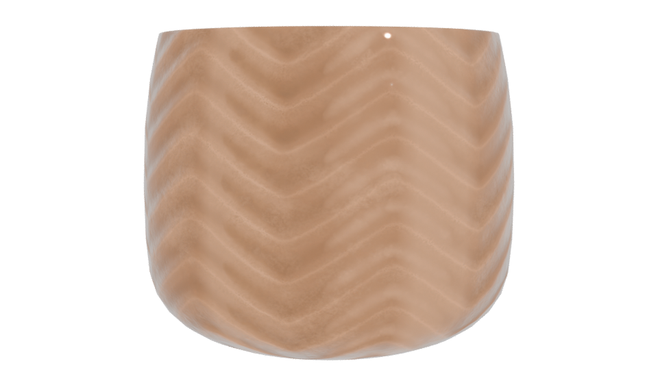 Glossy Chevron Patterned Ceramic Planter 3D Model - Professional 3D Model Render 11