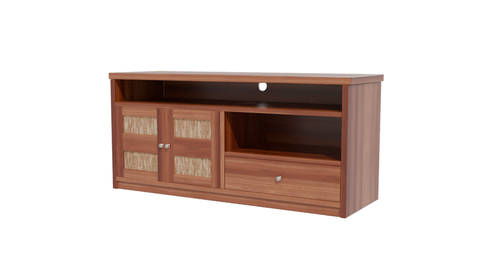 Elegant Wooden TV Stand with Storage Baskets 3D Model - Professional 3D Model Render 12