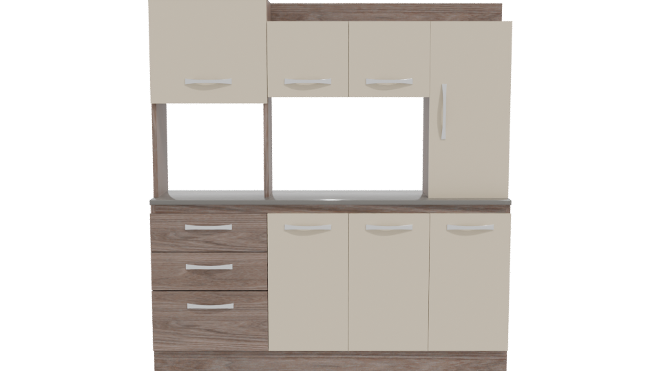 Contemporary Kitchen Cabinet Model - Professional 3D Model Render 11