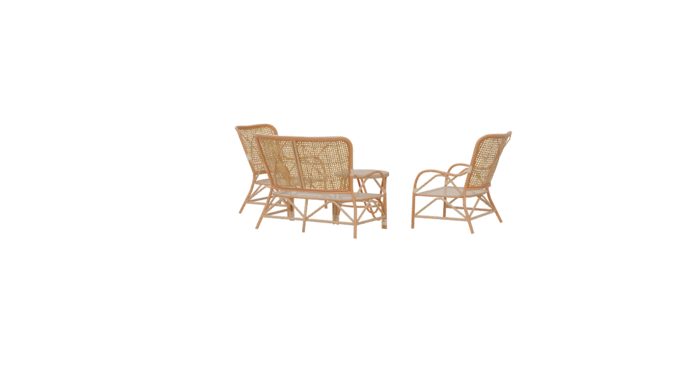 Stylish Rattan Furniture Set 3D - Professional 3D Model Render 6