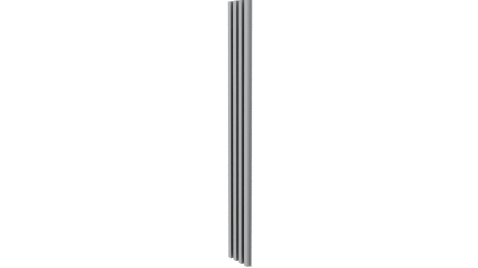Vertical Slatted Architectural Column 3D Model - Professional 3D Model Render 7
