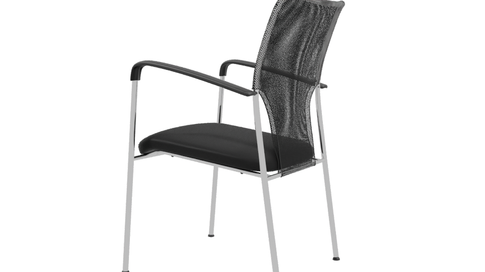 Stylish Black Office Chair Model - Professional 3D Model Render 3