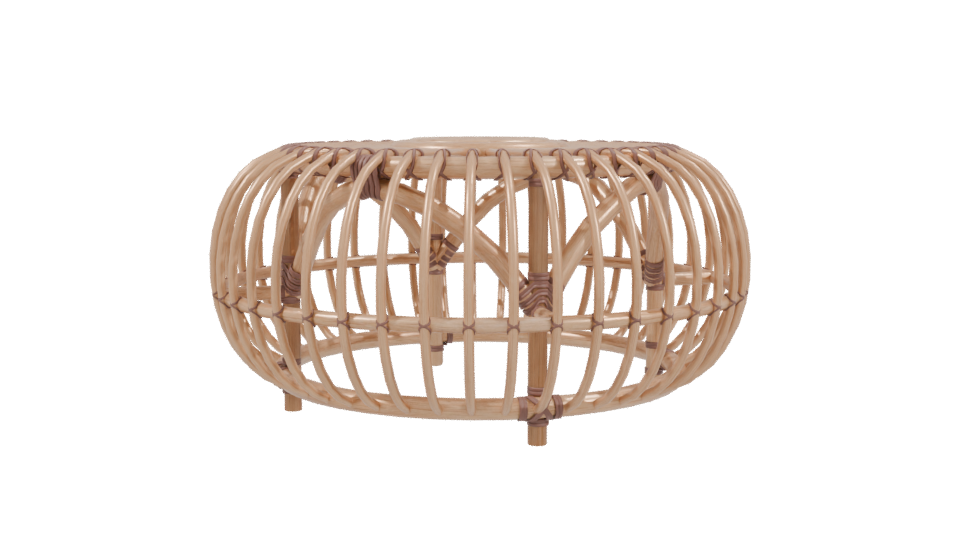 Stylish Rattan Coffee Table 3D - Professional 3D Model Render 3