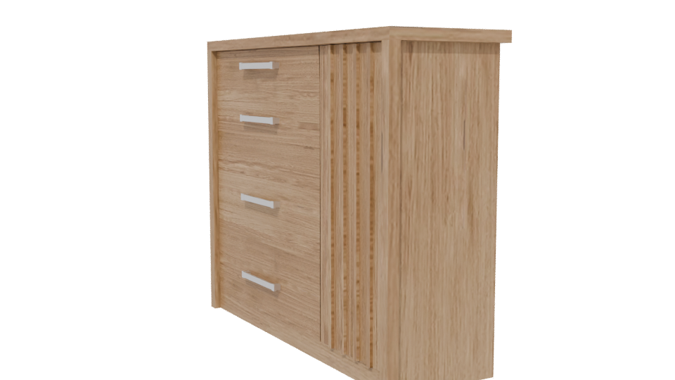 Modern Wooden GAVETERO 3D Model - Professional 3D Model Render 13