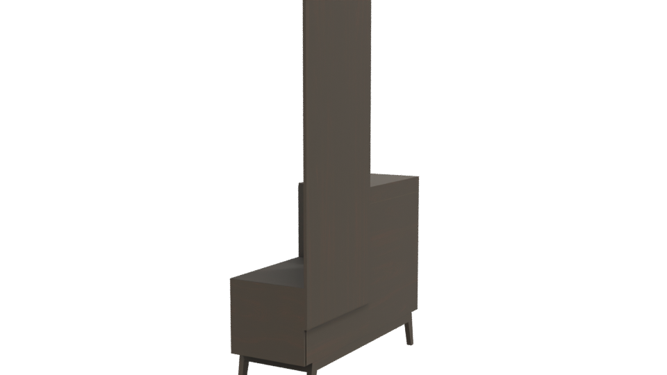 Contemporary Wooden Dresser with Mirror 3D Model - Professional 3D Model Render 3