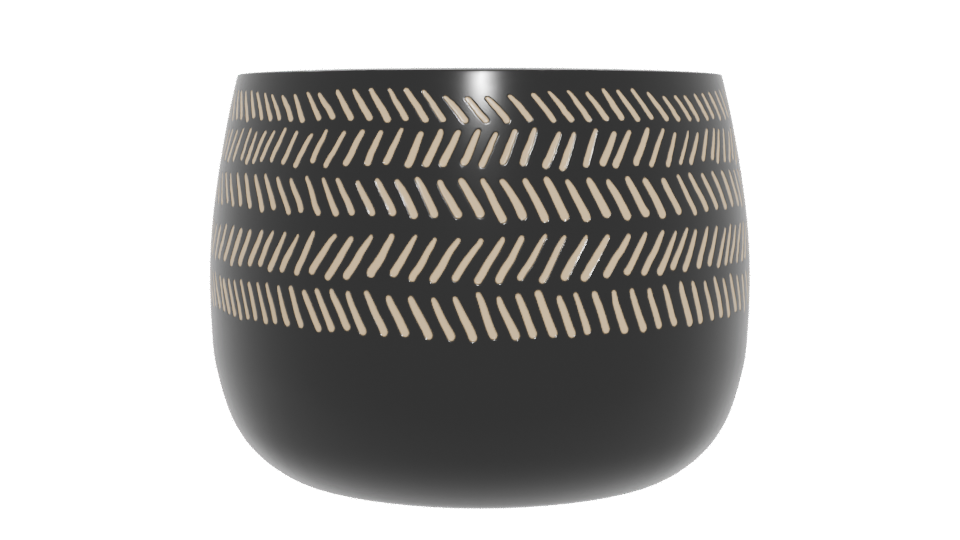 Stylish Ceramic Planter with Modern Cutout Design - Professional 3D Model Render 5