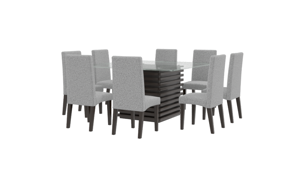 Stylish Glass Top Dining Set - Professional 3D Model Render 9