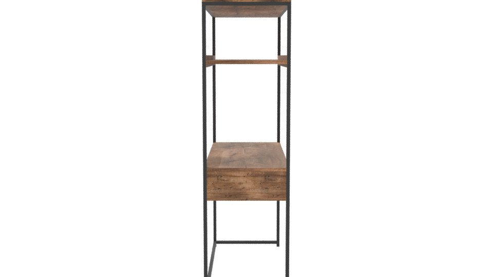 Rustic Wooden Shelf Unit 3D - Professional 3D Model Render 8