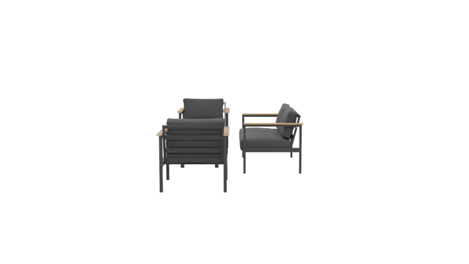 Stylish Outdoor Seating Set 3D Model - Professional 3D Model Render 5