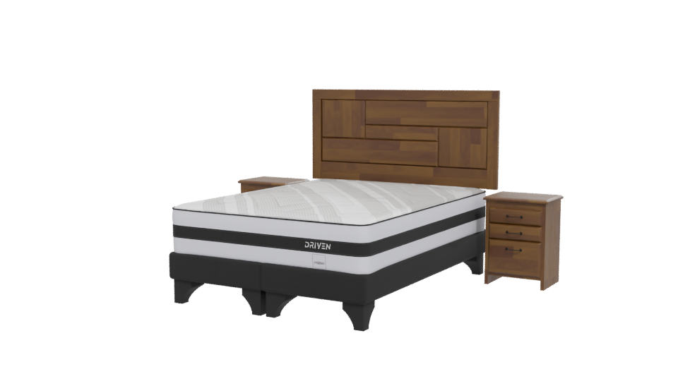 Elegant Wooden Bed Set 3D - Professional 3D Model Render 12