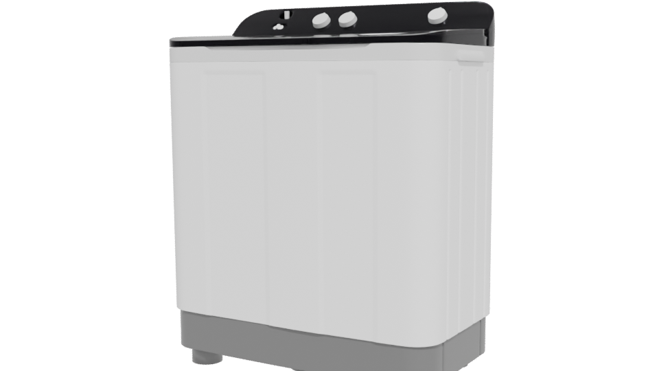 Compact Twin Tub Washing Machine 3D - Professional 3D Model Render 12