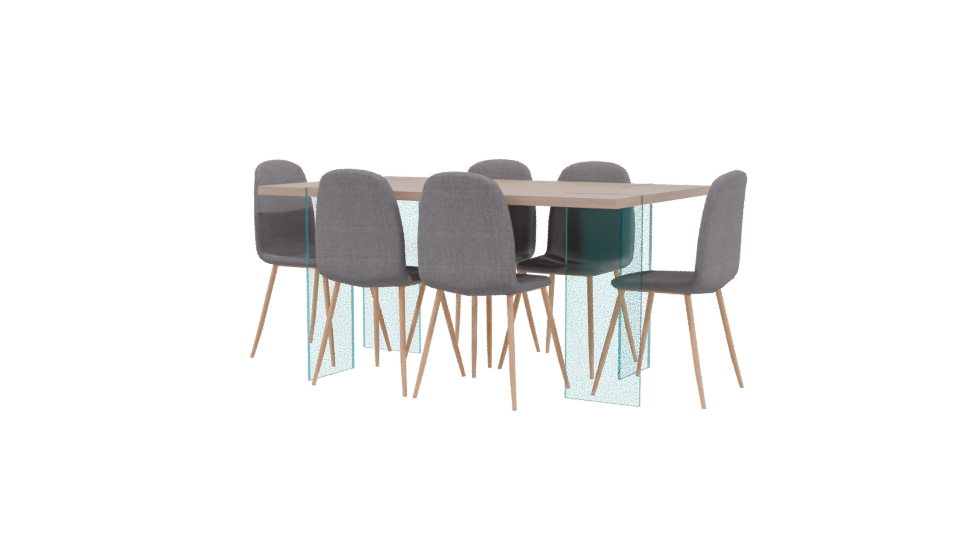 Minimalist Dining Table Set 3D - Professional 3D Model Render 3