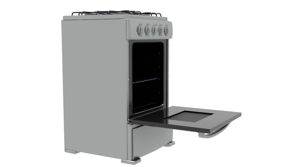 Gas Range Oven 3D Model - Professional 3D Model Render 9