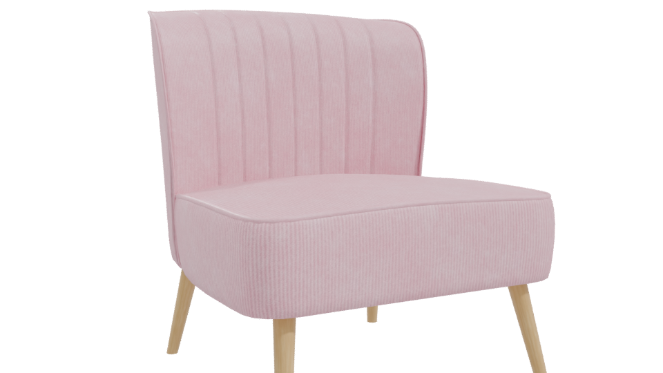 Stylish Pink Accent Chair 3D - Professional 3D Model Render 10